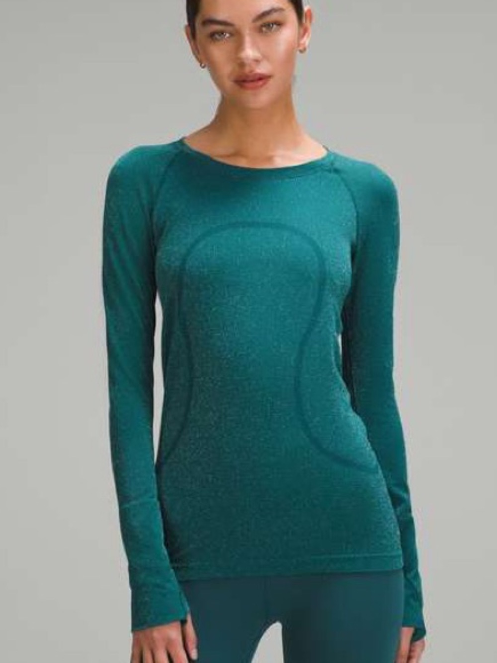 NWT! Lululemon Swiftly Tech Long Sleeve Crew Green/Teal Sparkle Sz 10